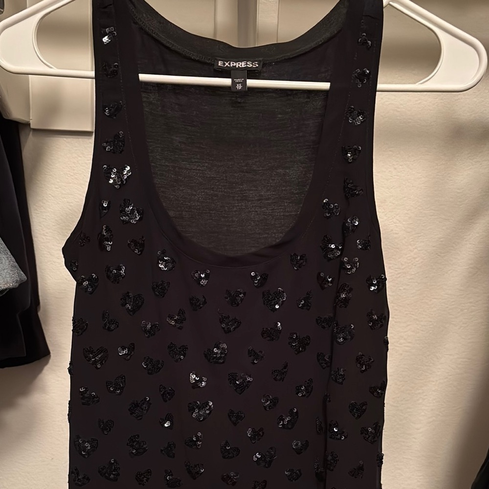 Express Black Sequin Women's Top